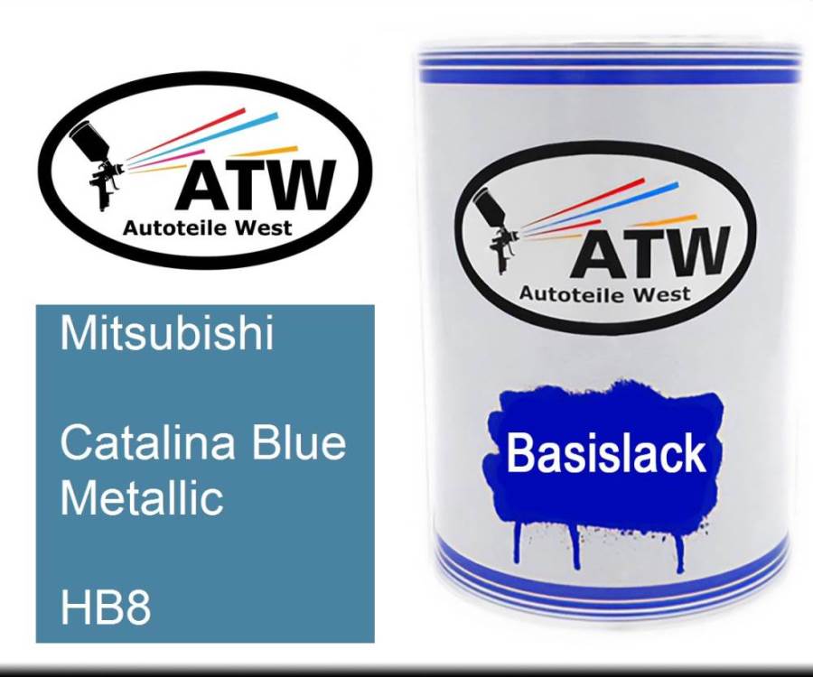 Mitsubishi, Catalina Blue Metallic, HB8: 500ml Lackdose, von ATW Autoteile West.